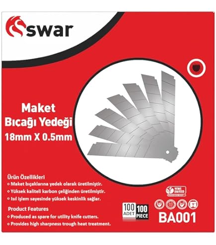 Kraf Geniş Maket Bıçağı Yedeği 100 Adet (Falçata Ucu)( TEKLİ SATILIR)